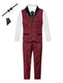 Magen Kids Boys Pants Vest Tie 6 Pc Tuxedo Vest Set 12M-14 - SophiasStyle.com